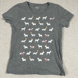 J.Crew Party Animal Collectors Tee Women’s Small Dog Print Cotton